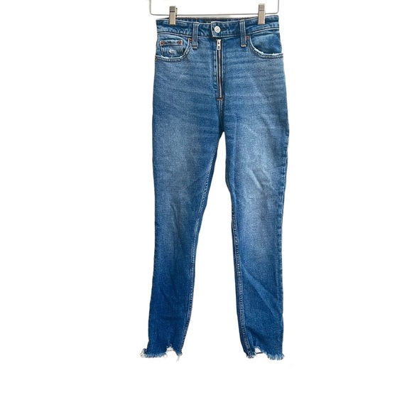 Abercrombie & Fitch Simone High-Rise Slim exposed zipper Jeans size 24 / 00R - Picture 1 of 6